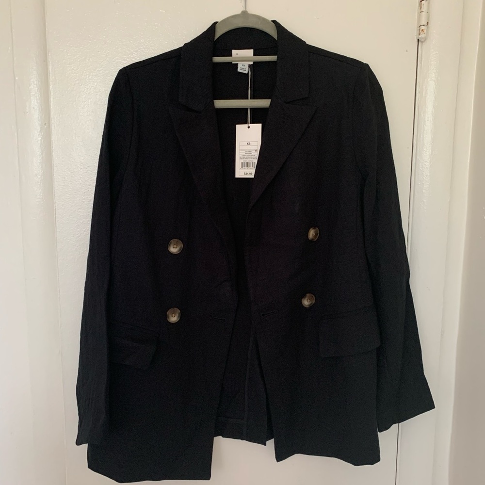 NWT Oversized Lightweight Linen Feel Summer Blazer